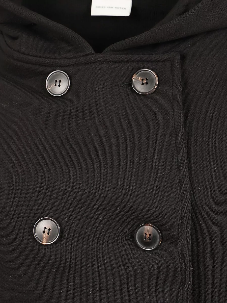 Dries Van Noten Cotton Cropped Double-Breasted Hooded Jacket
