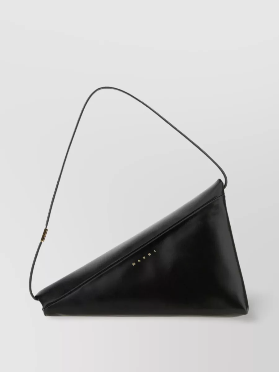 Shop Marni Smooth Leather Triangle Prisma Bag In Black