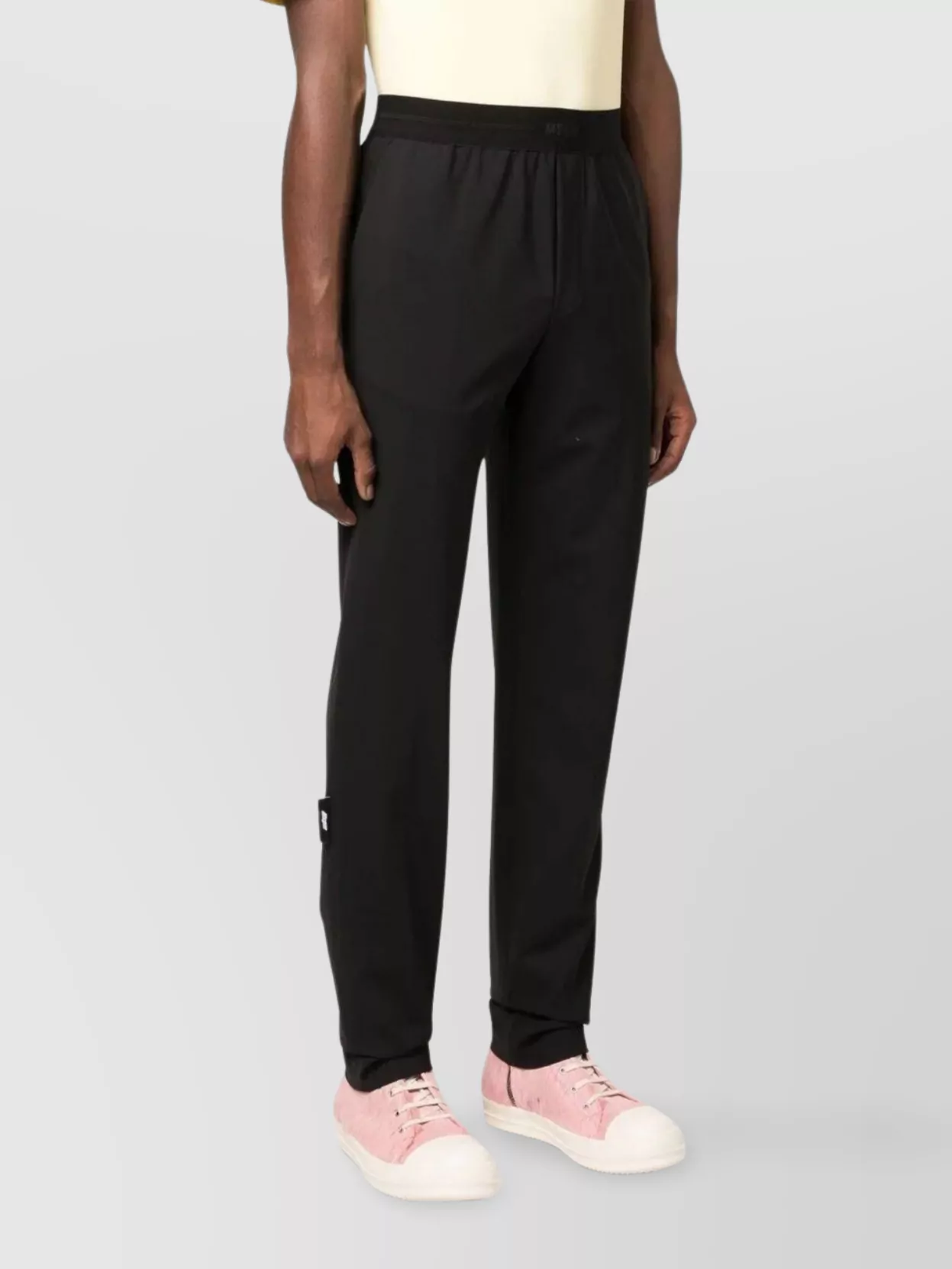 Msgm Tailored Black Trousers With Elastic Waistband In Black