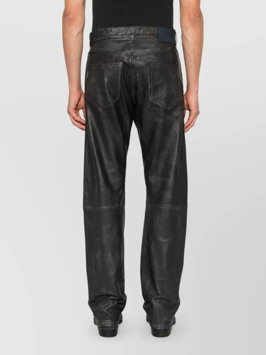 Haikure Leather Paneled Straight-Leg Trousers