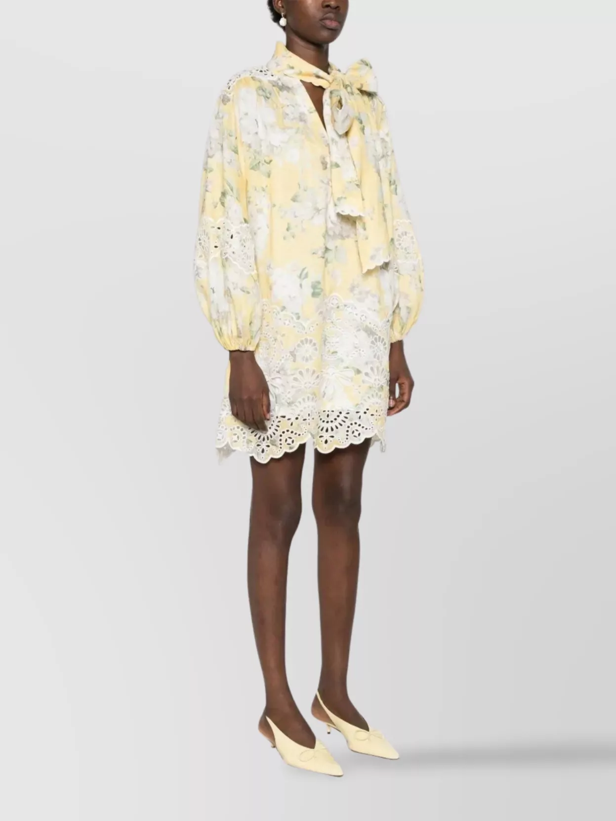Zimmermann Delicate Floral Playsuit With Removable Belt And Ruffled Edges