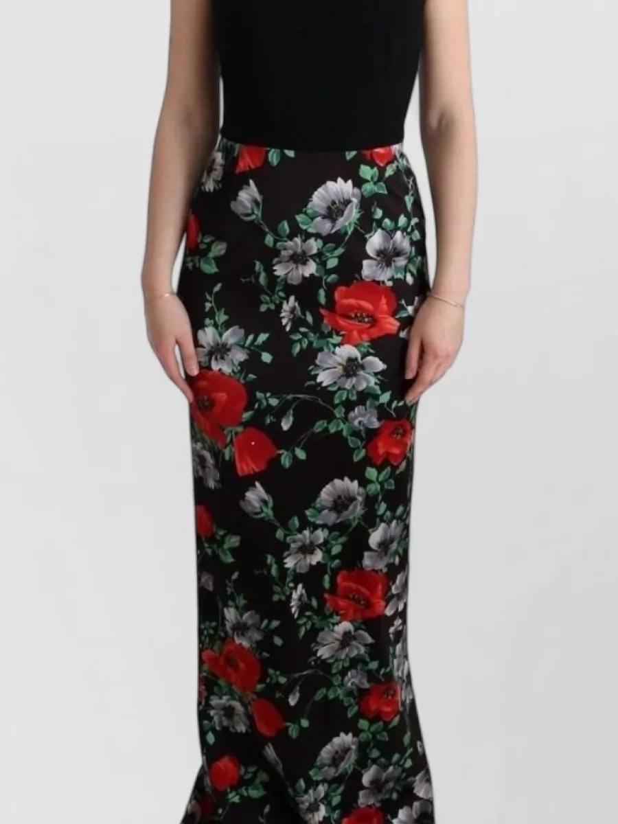 Dolce&Gabbana silk floral print sleeveless boat neck maxi dress