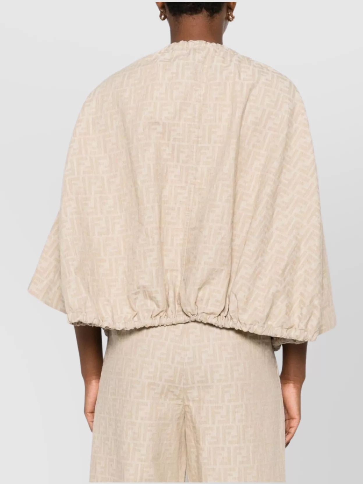 Fendi Chambray Denim Ruffled Capes