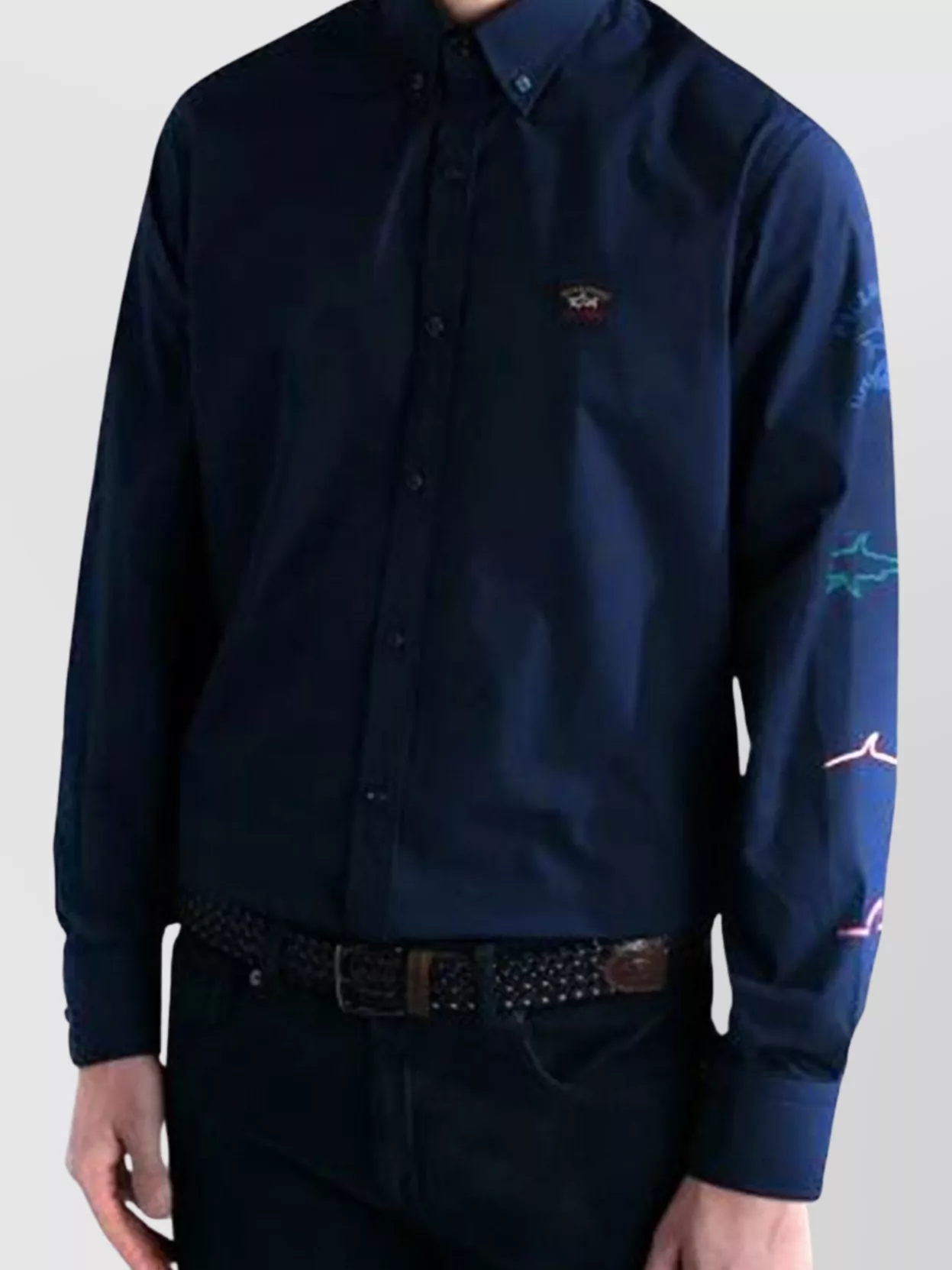 Paul & Shark Collared Shirt Button-down Long Sleeves In Blue
