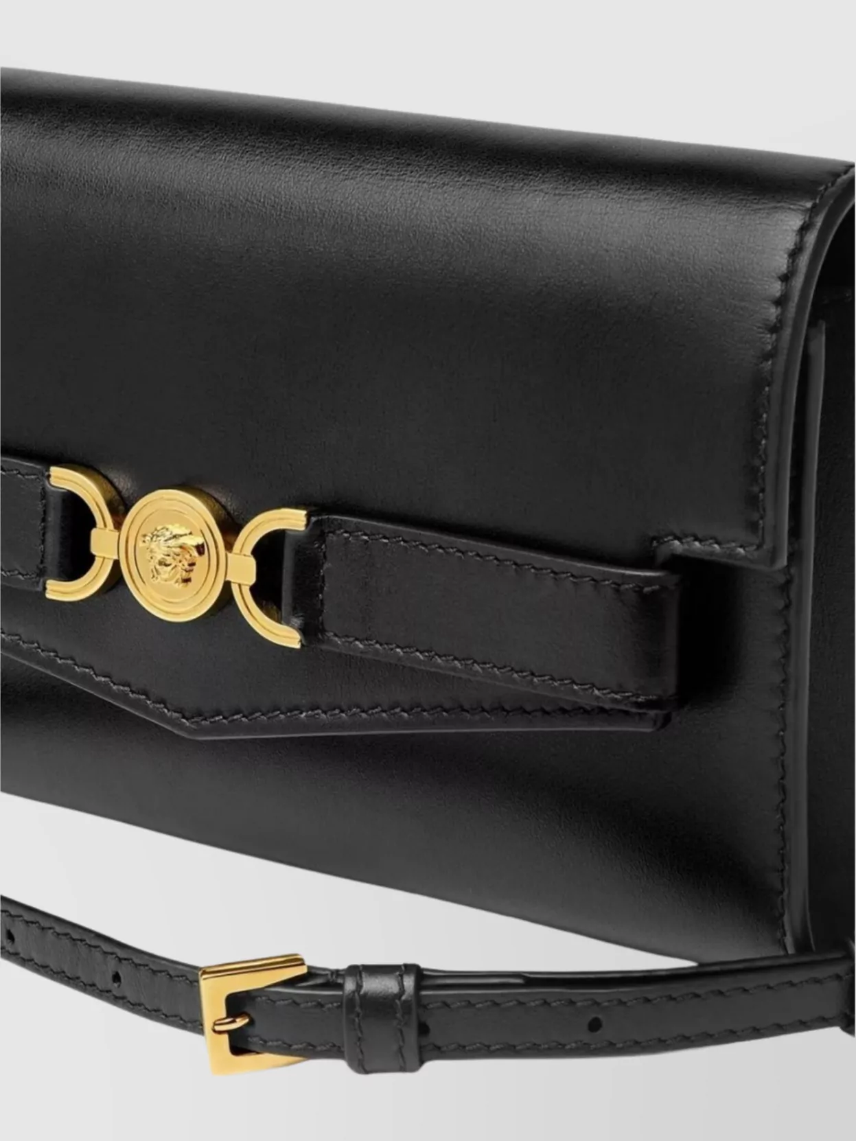 Versace Vitello Calfskin Shoulder Strap Cardholder