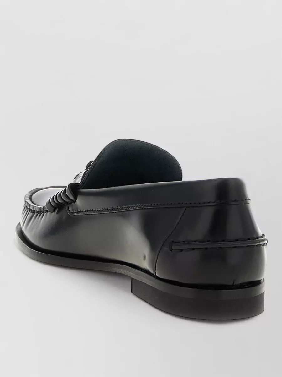 Tod's T Loafers Round Toe Gold Hardware Stitching