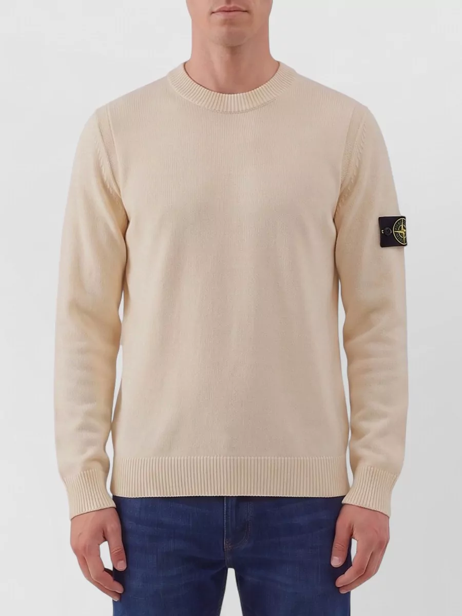 Stone Island wool crewneck ribbed sweater