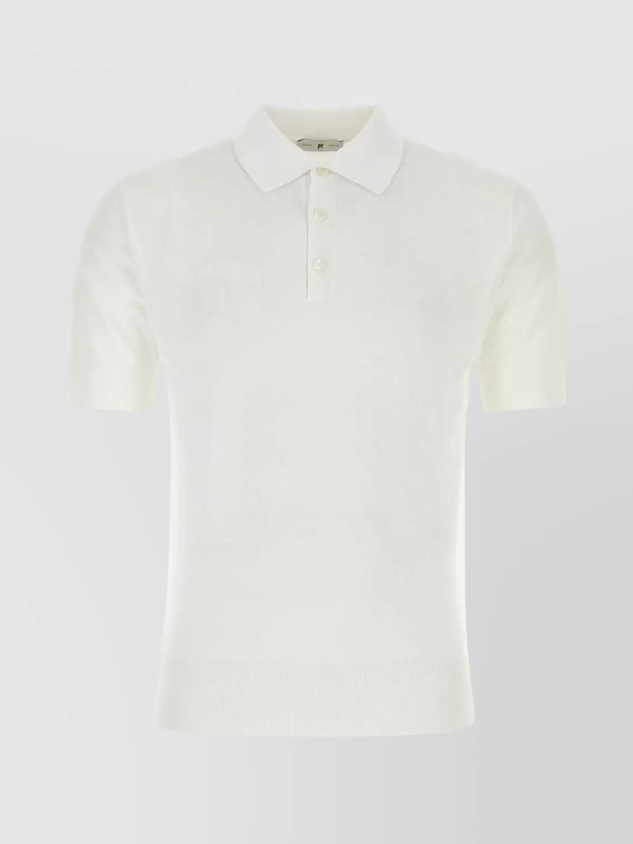 Shop Pt Torino Knit Fabric Polo Shirt With Ribbed Trim
