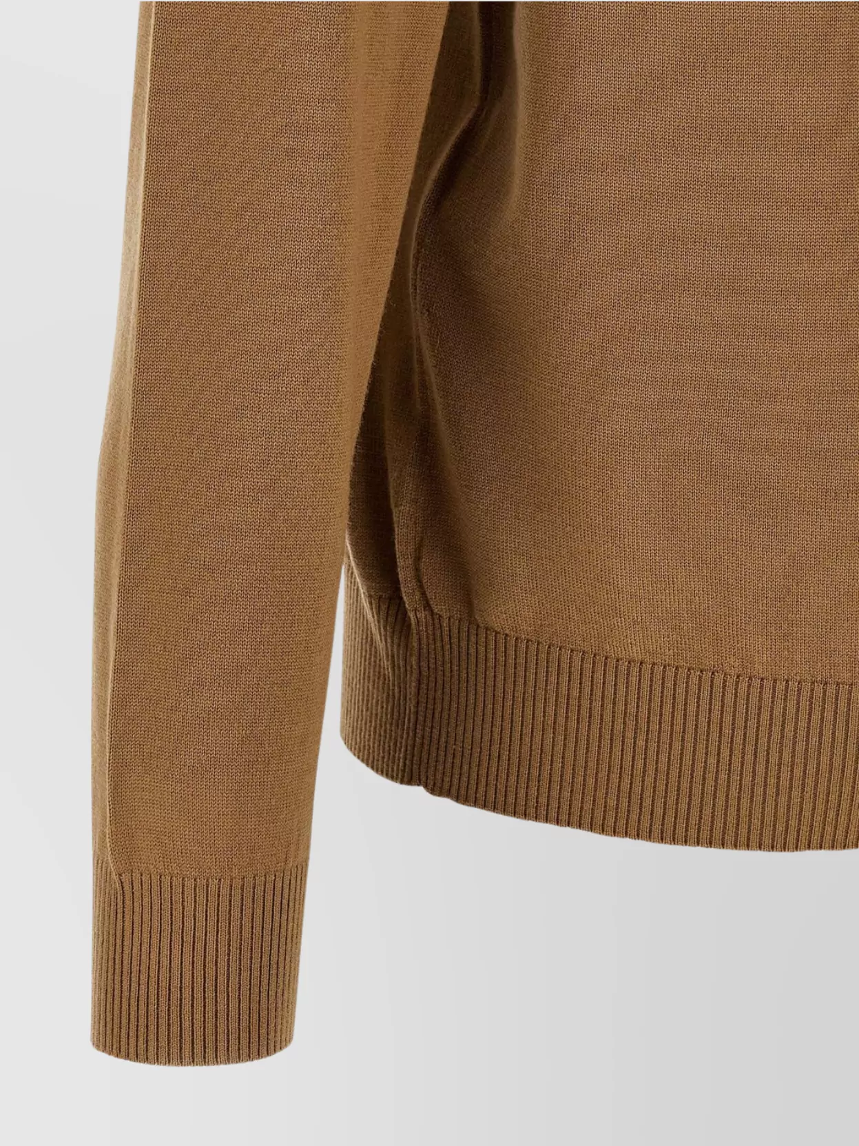 Fendi Crew Neck Wool Sweater With Ribbed Cuffs