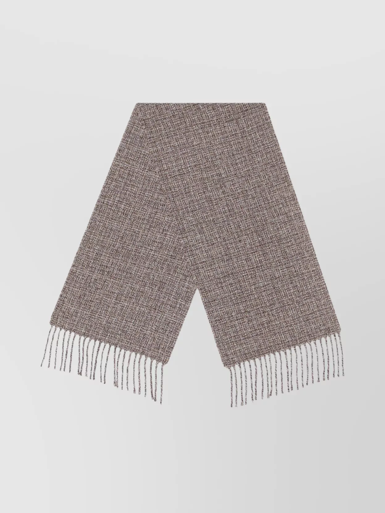 Loro Piana Tweed Scarf Fringed Textured Fabric