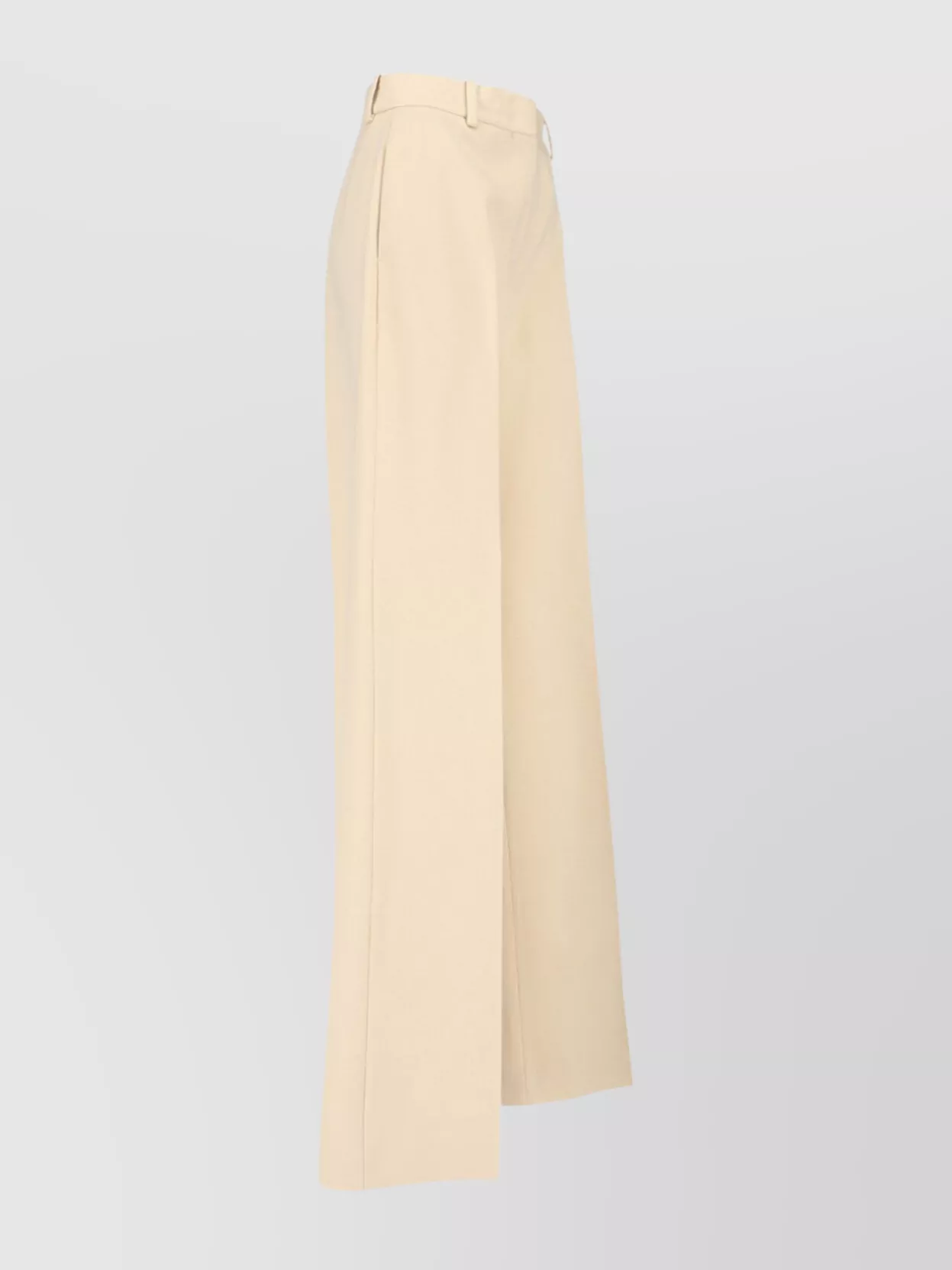 Ermanno Scervino High Waist Wide Leg Trousers With Belt Loops In Neutral