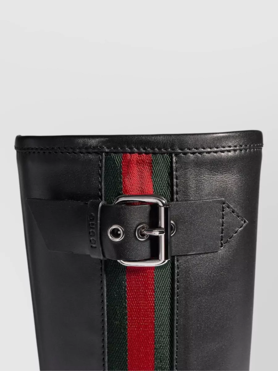 Gucci Leather Knee-High Biker Boots