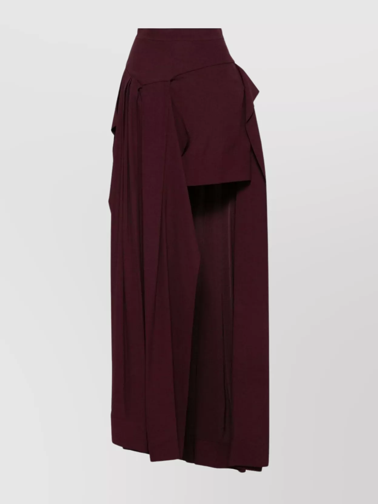 Shop Vivienne Westwood Georgette Crepe With Asymmetric Draped Pleats In Burgundy