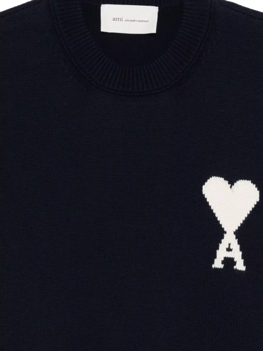 Ami Paris Ami De Coeur Wool Logo Sweater