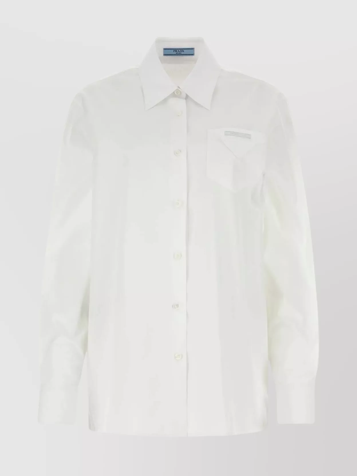 Shop Prada Shirt Cotton Poplin Chest Pocket