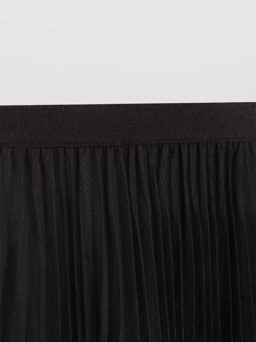 Fabiana Filippi Sheer Midi Skirt Pleats Elastic Waistband