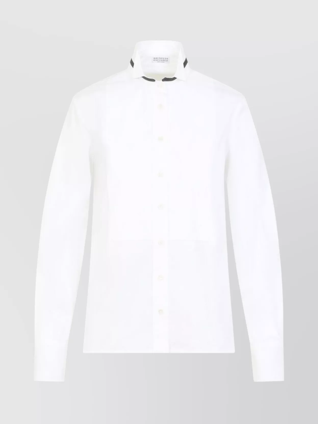 Brunello Cucinelli Shirt Collar Iridescent Cotton Blend