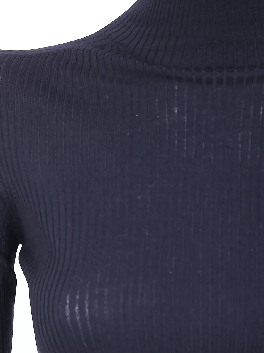 Sportmax Virgin Wool Ribbed Turtleneck Sweater