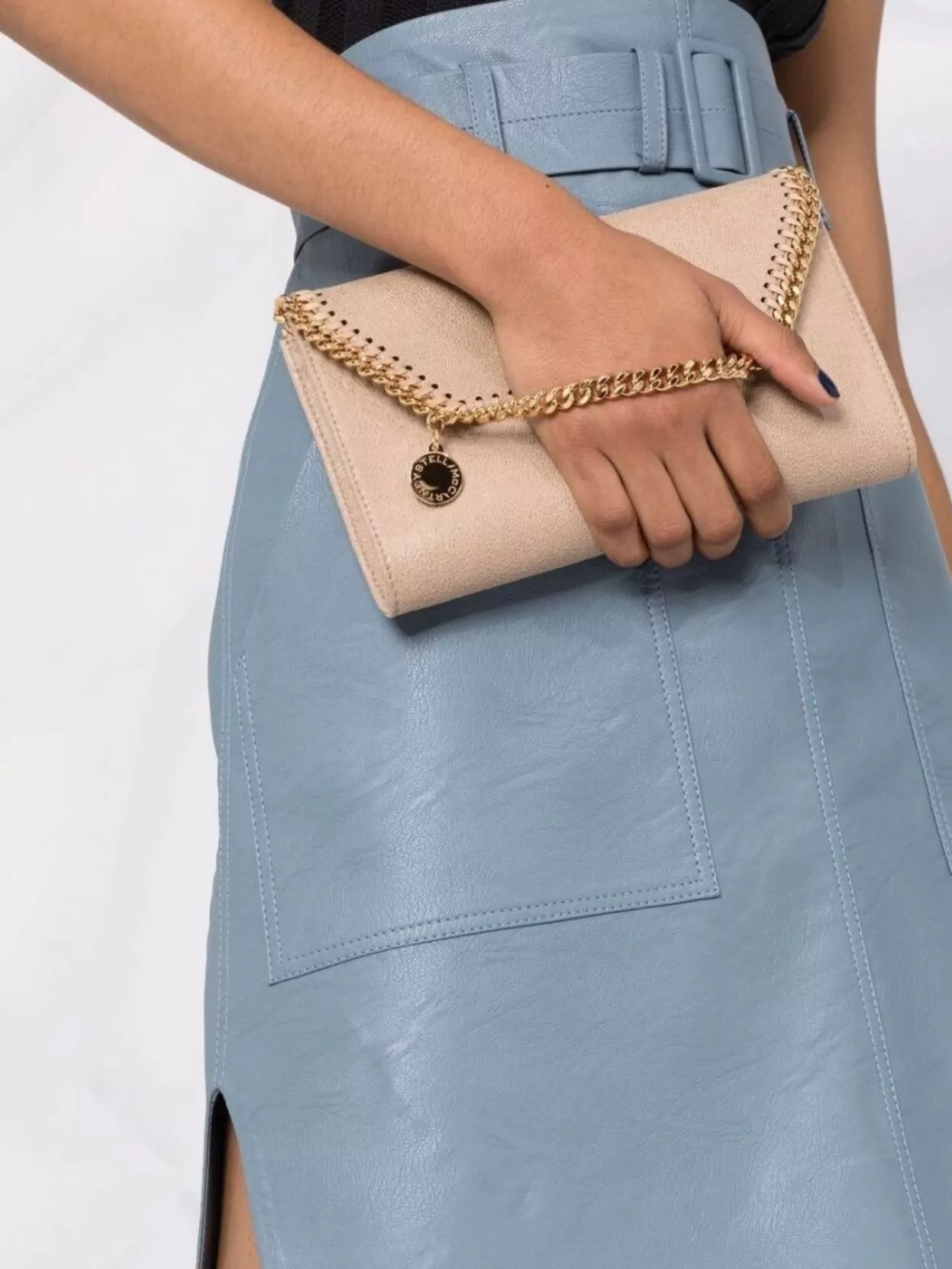 Stella Mccartney Compact Wallet Crossbody Bag In Beige