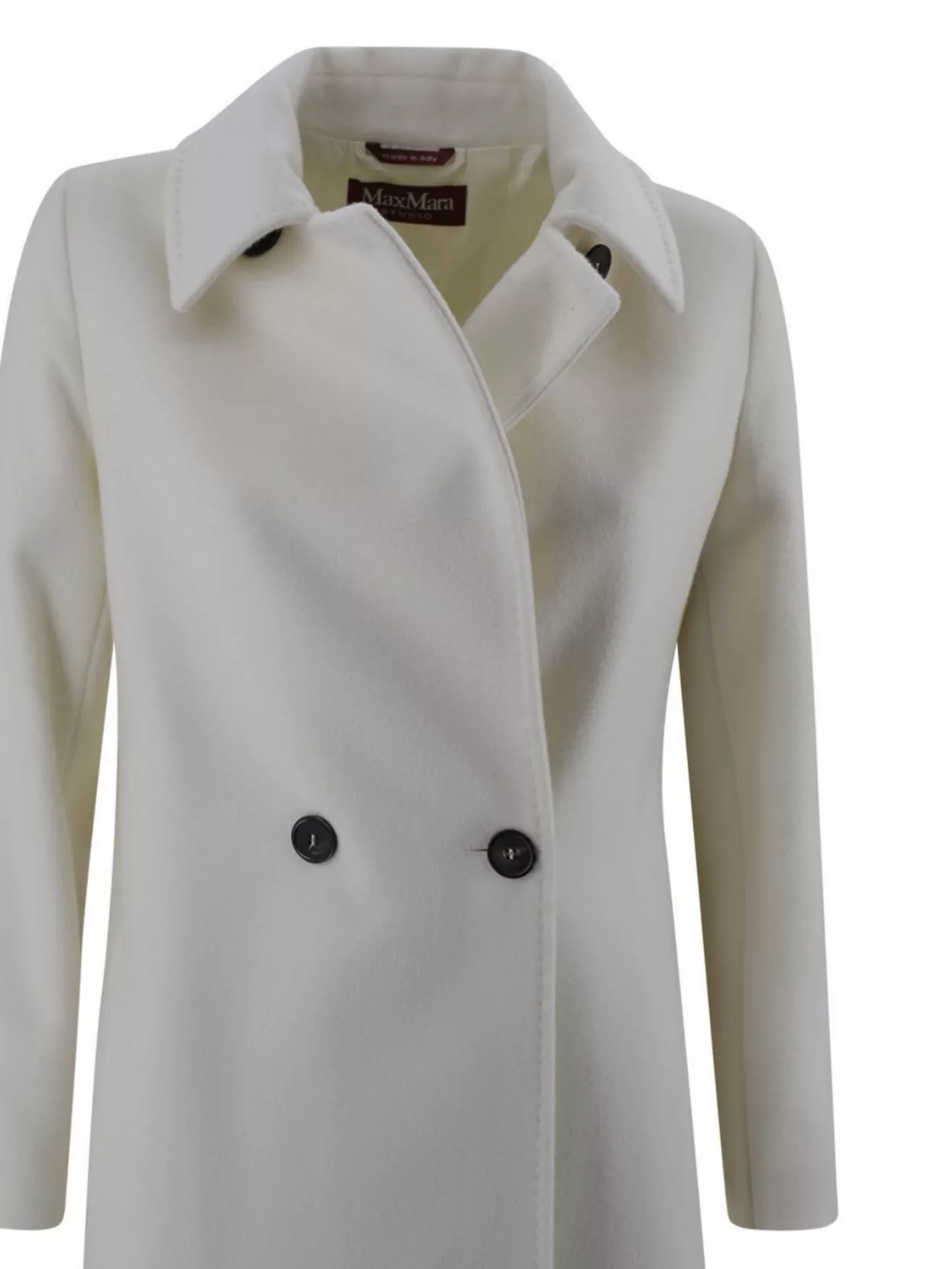 S Max Mara Belted Wool Coat Dual-Use Collar