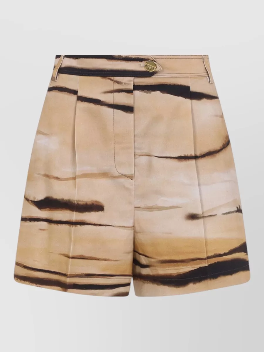 Elisabetta Franchi High-Rise Tiger-Print Bermuda Shorts