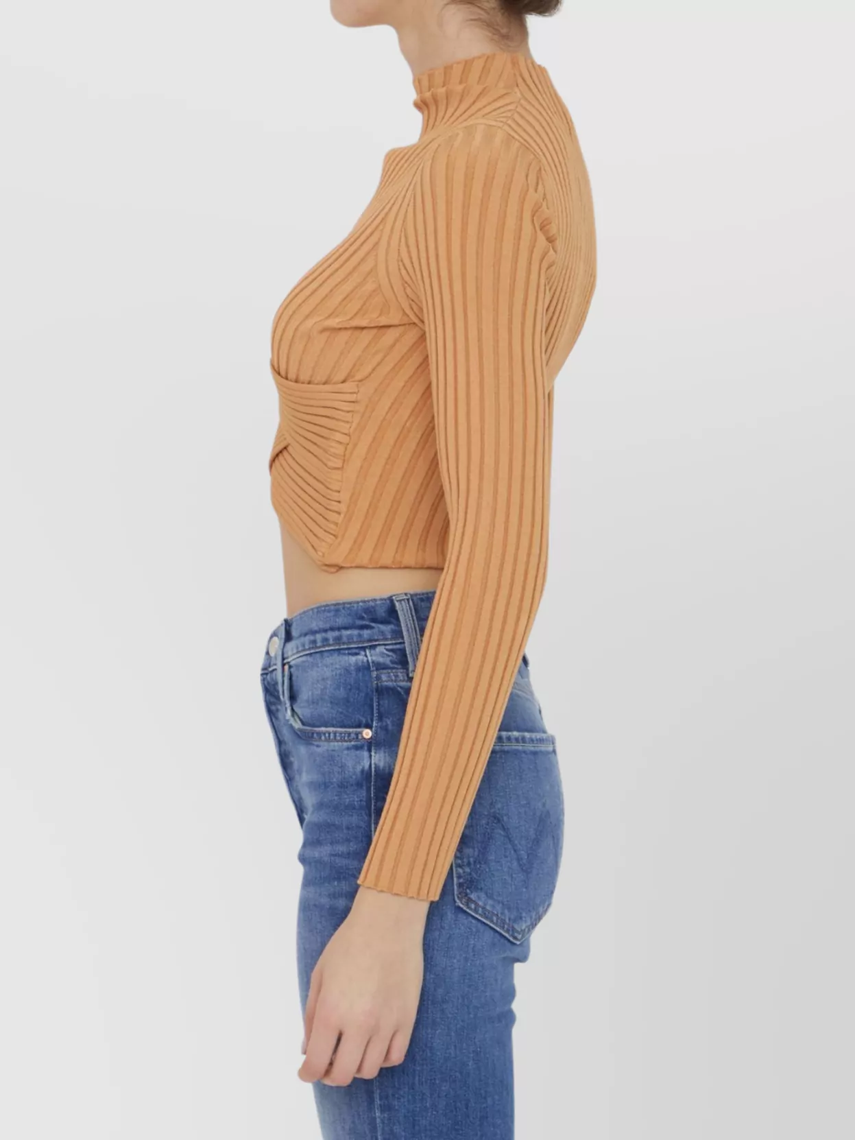 Stella Mccartney Ribbed Short Sweater High Neck
