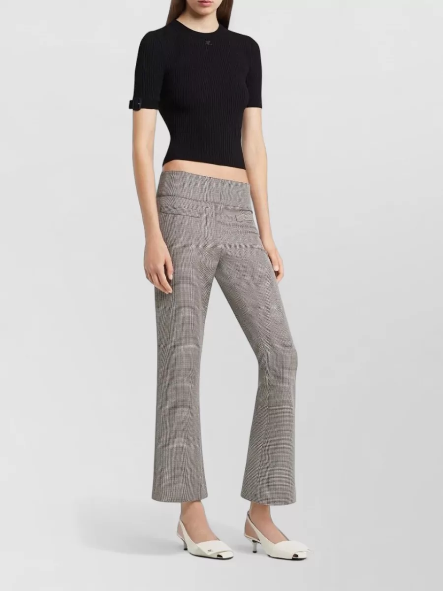 Courrèges Ribbed Cropped Short-Sleeve T-Shirt