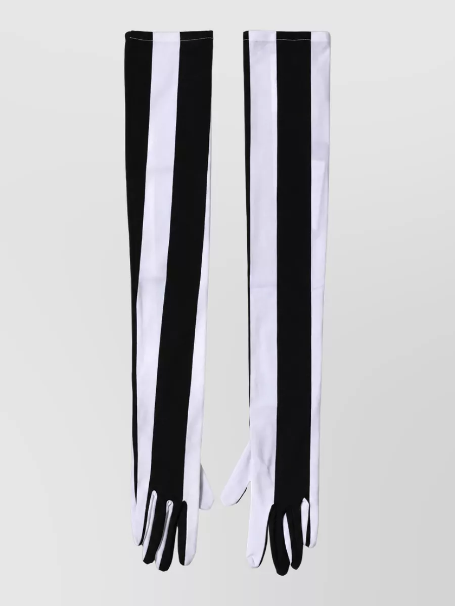 Dolce&Gabbana striped elbow-length gloves