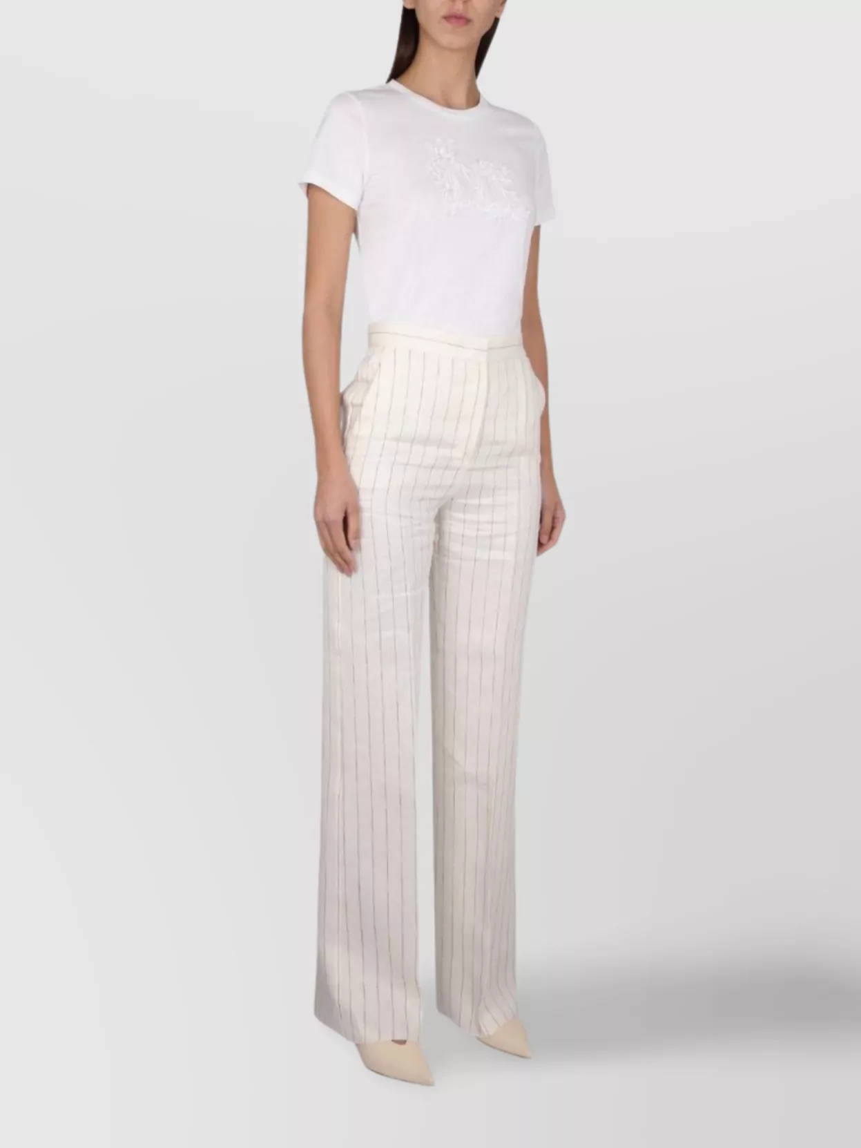 Max Mara Cotton logo embroidered t-shirt