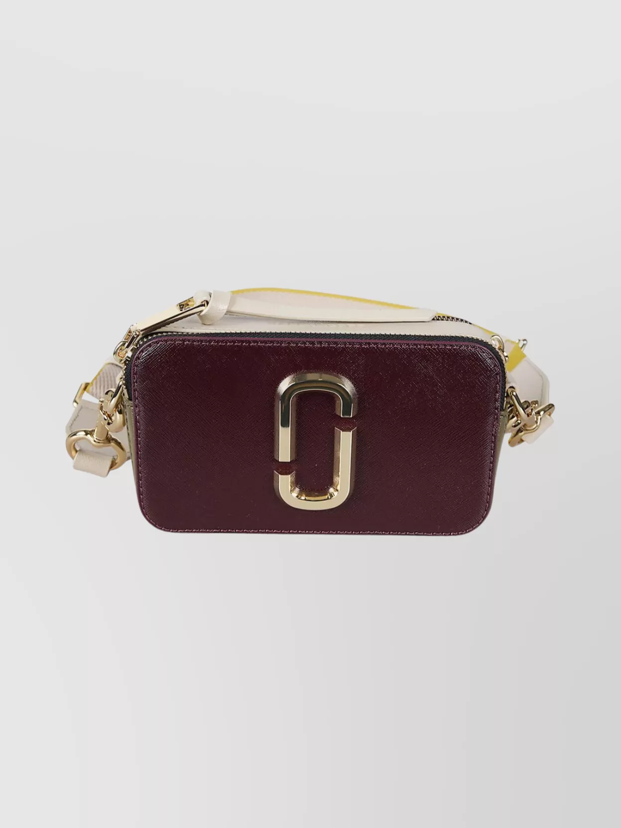 Marc Jacobs Leather Color Block Shoulder Bag In Burgundy