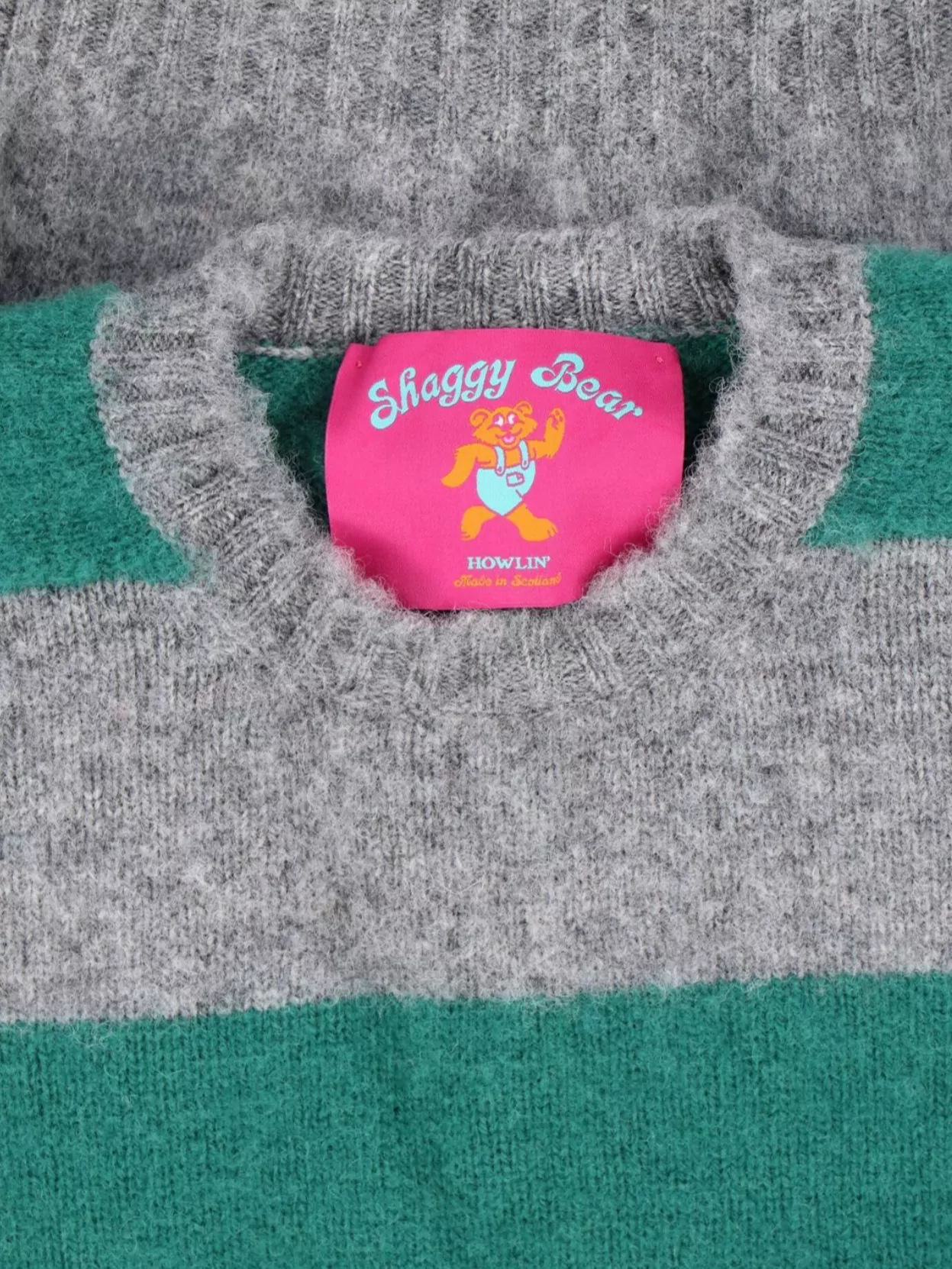 Howlin' Striped Crew Neck Long Sleeve Sweater In Gray