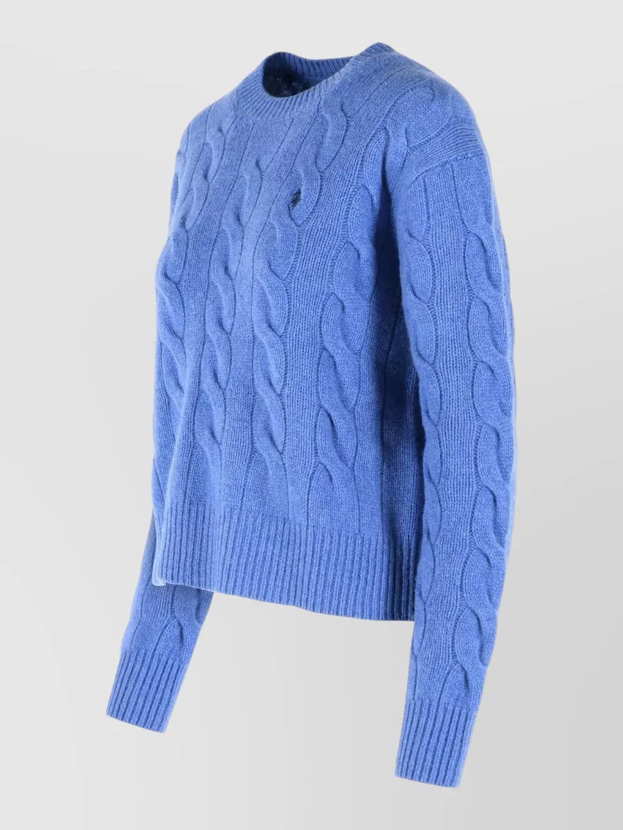 Polo Ralph Lauren Cashmere Wool Cable Knit Crew Neck Sweater