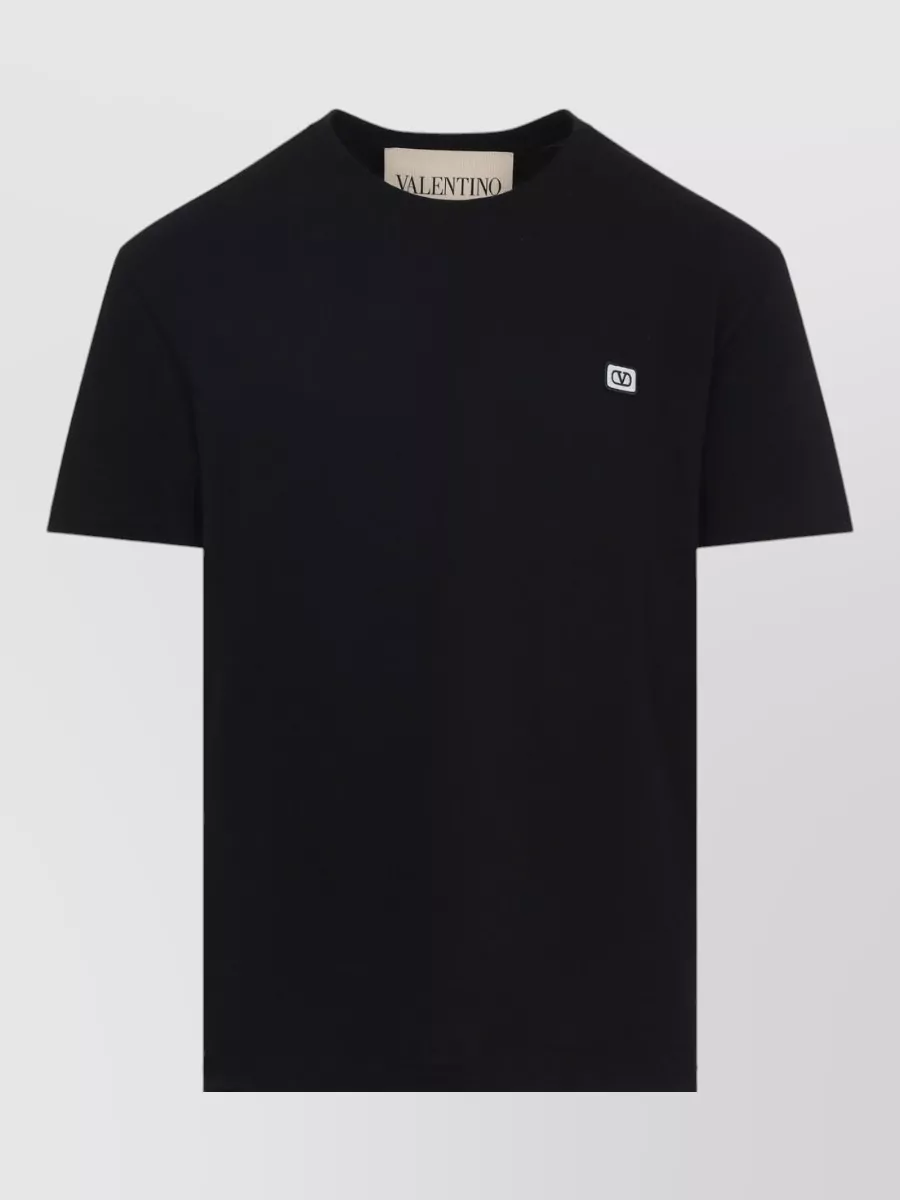 Valentino Logo Patch Crew Neck Short Sleeve T-Shirt