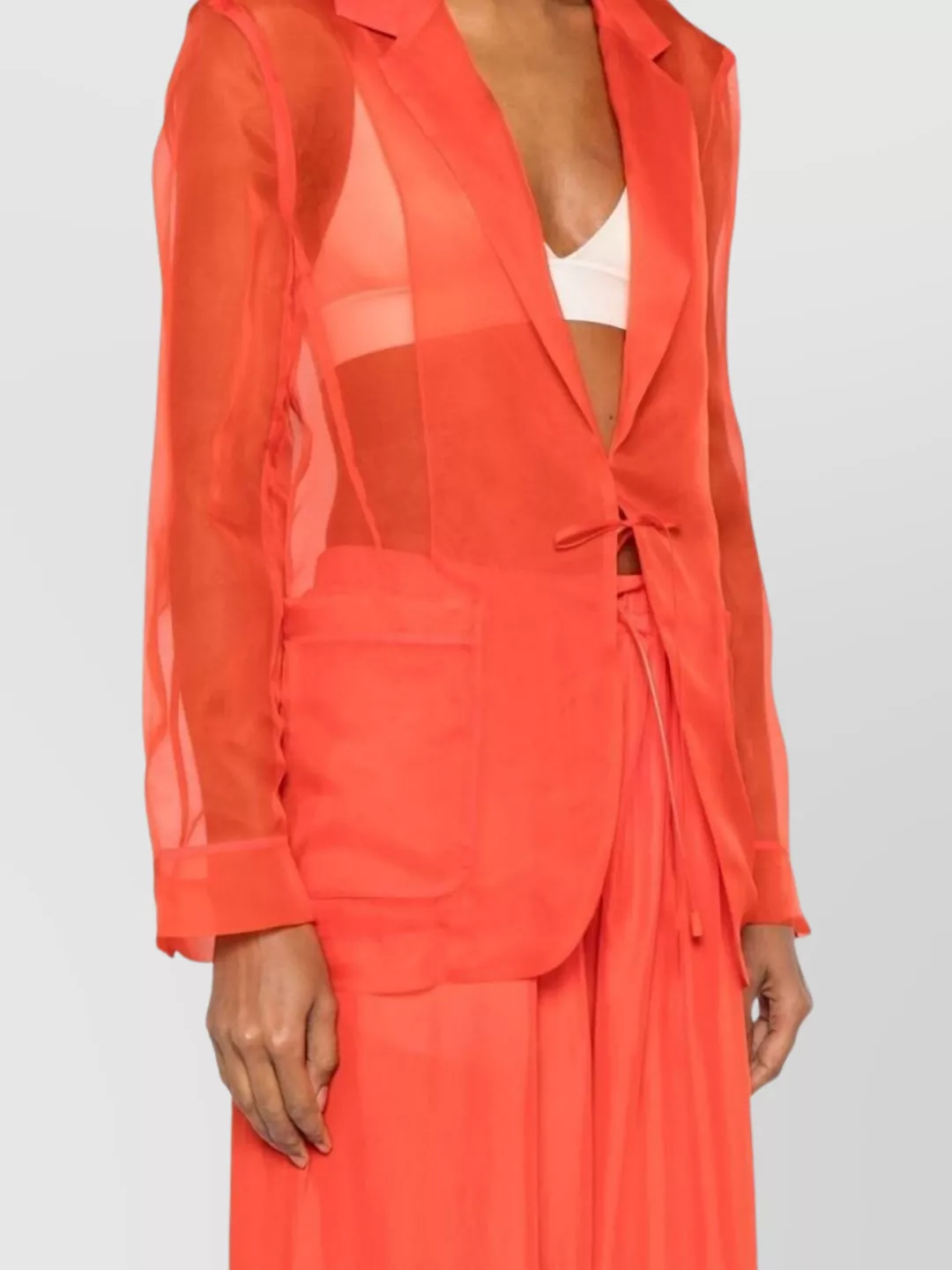 Shop Forte Forte Sheer Silk Organza Jacket With Pockets