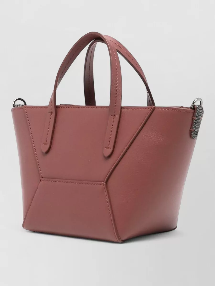 Brunello Cucinelli Versatile Leather Tote Bag With Shoulder Strap