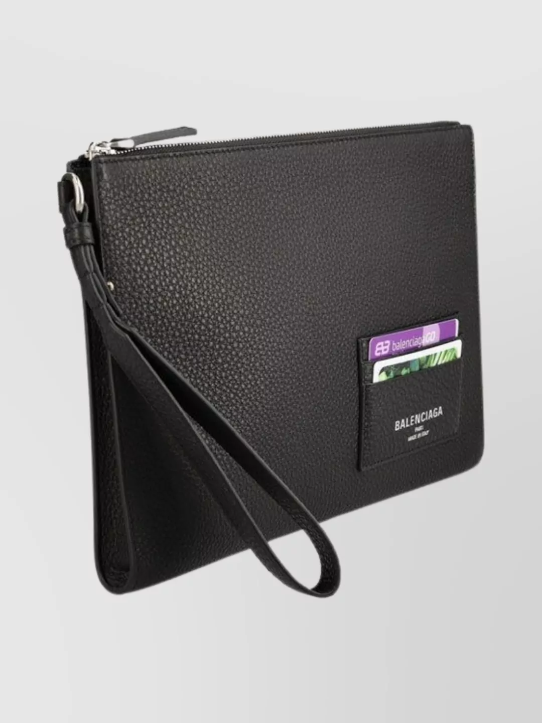 Balenciaga Textured Leather Pouch Wrist Strap