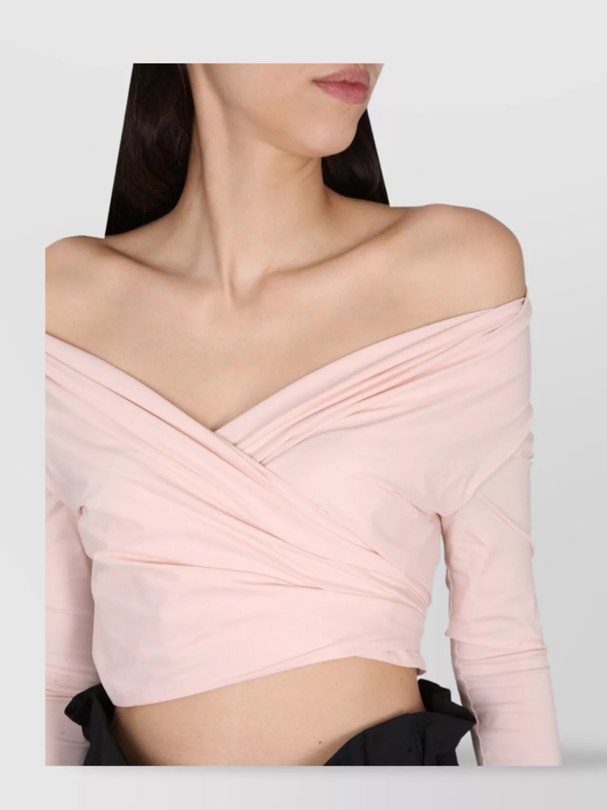 Shop Philosophy Wrap Detail Off-shoulder Crop Top