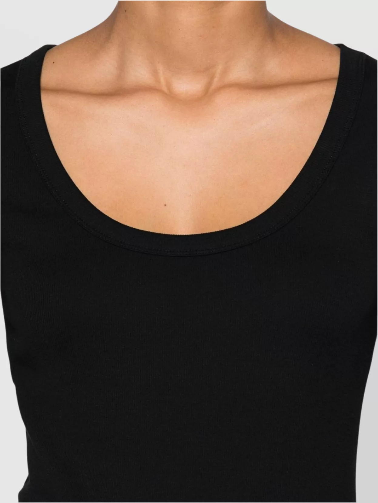 Totême Ribbed Texture Long Sleeve Scoop Neck Top
