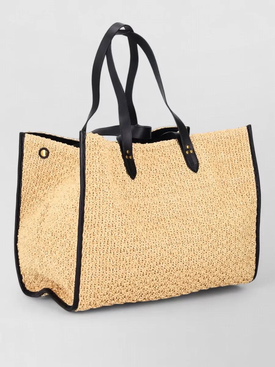 Jérôme Dreyfuss Leather Raffia Beach Bag