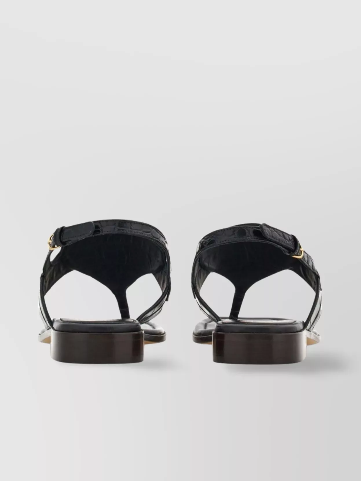 サンダル・ミュール FERRAGAMO GANCINI LEATHER THONG SANDALS Ferragamo Gancini Leather Thong Sandals - Black - 20% Off