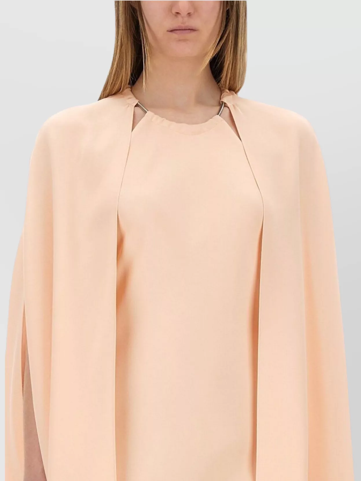 Max Mara Cape Midi Dress Round Neckline