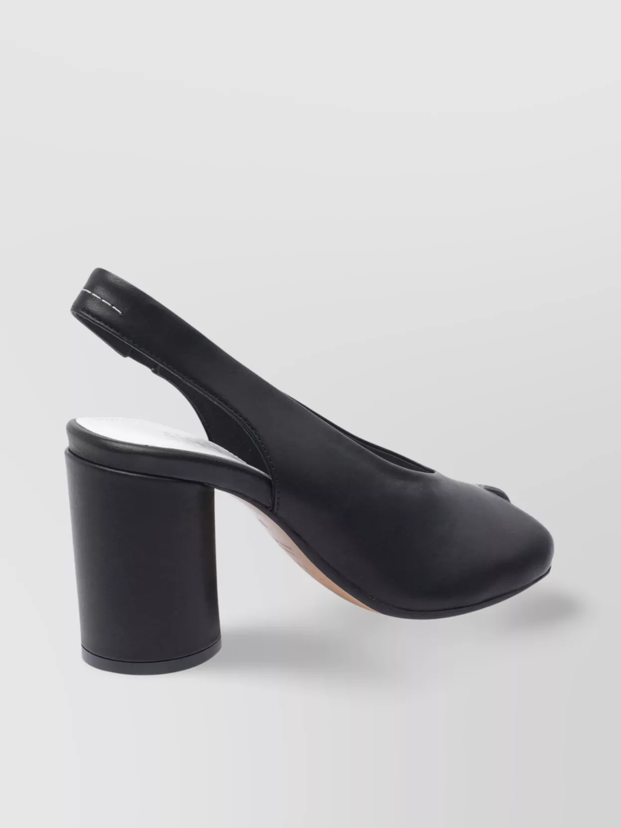 Shop Mm6 Maison Margiela Block Heel Leather Open Toe Sandals