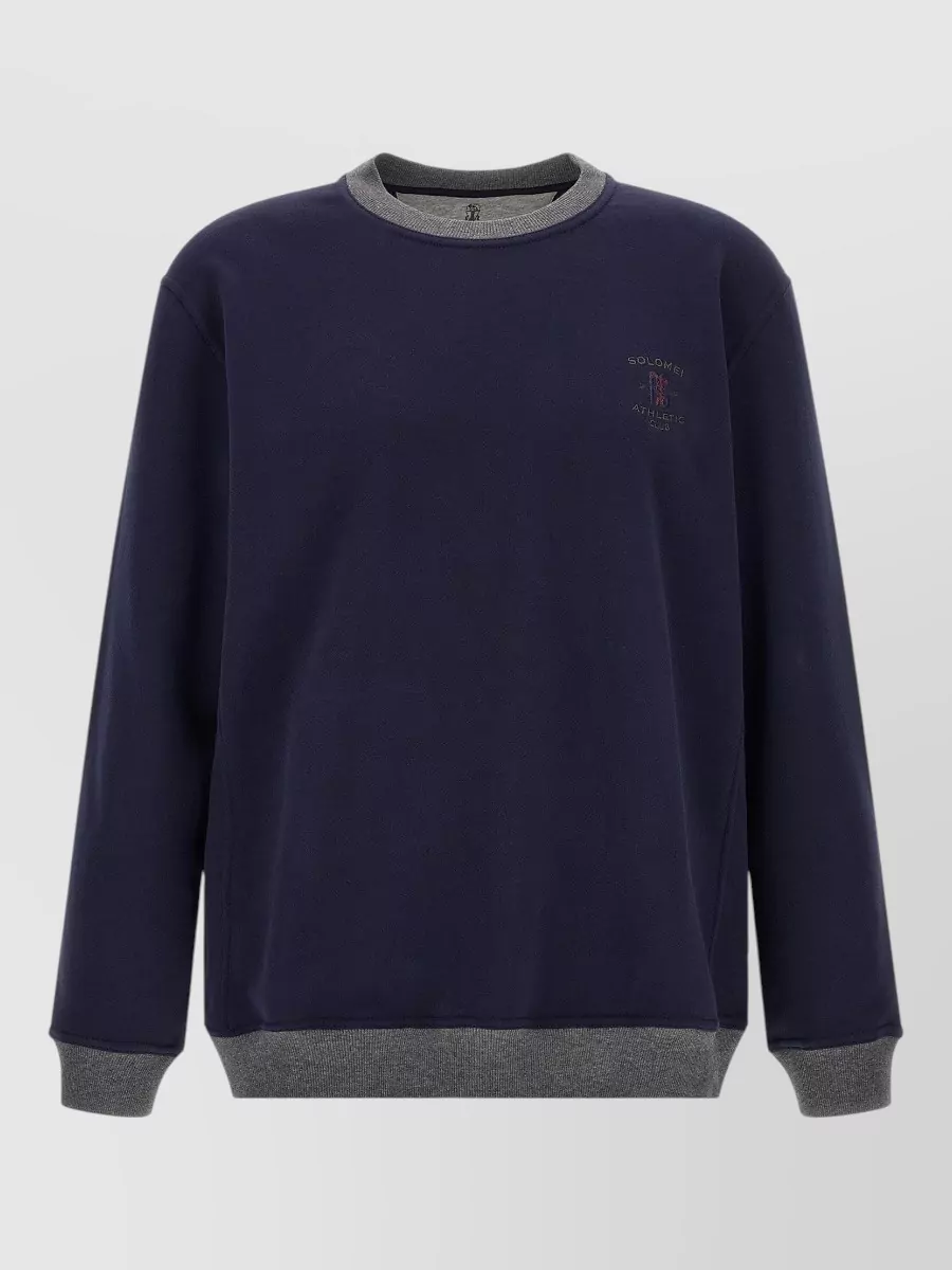 Brunello Cucinelli cotton logo-embroidered long-sleeve sweatshirt