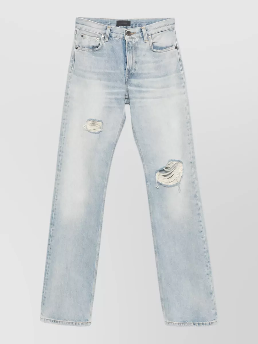 Haikure Denim Distressed Straight-Leg Jeans