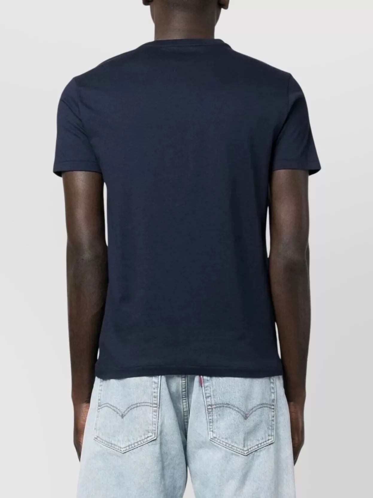 Polo Ralph Lauren Blue Crewneck T-shirt With Pony Embroidery On The Front