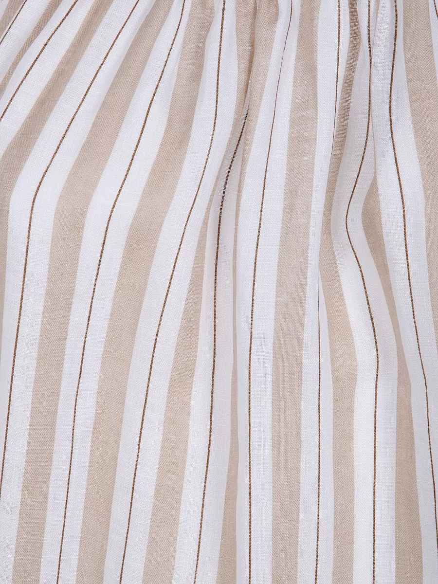 Semicouture Striped Linen Midi Dress