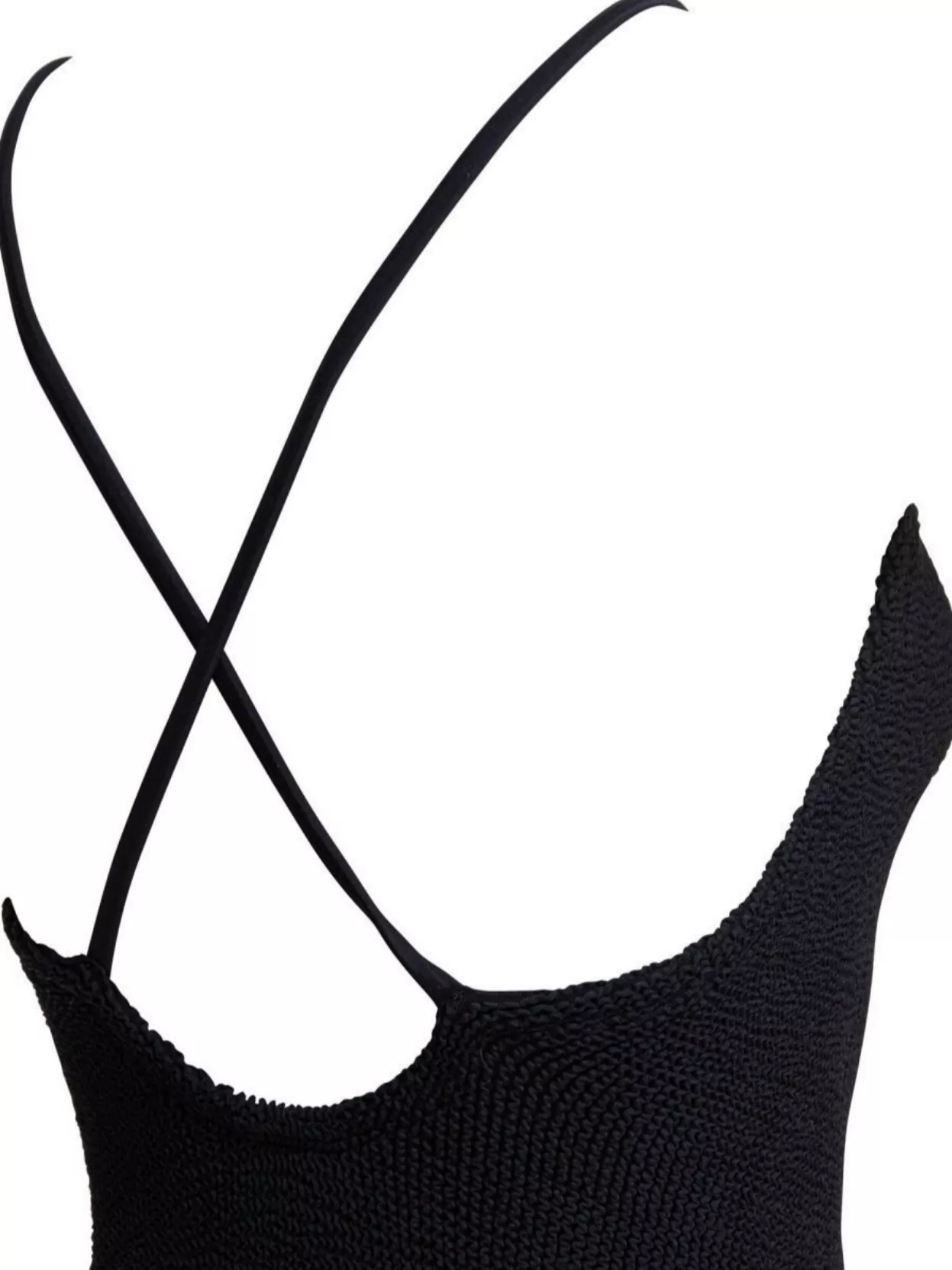 Shop Hunza G Crisscross Back Spaghetti Straps Textured Fabric