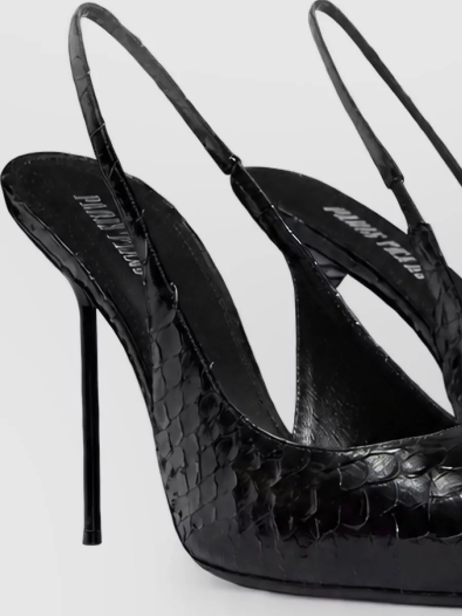 Paris Texas leather python-print slingback pumps