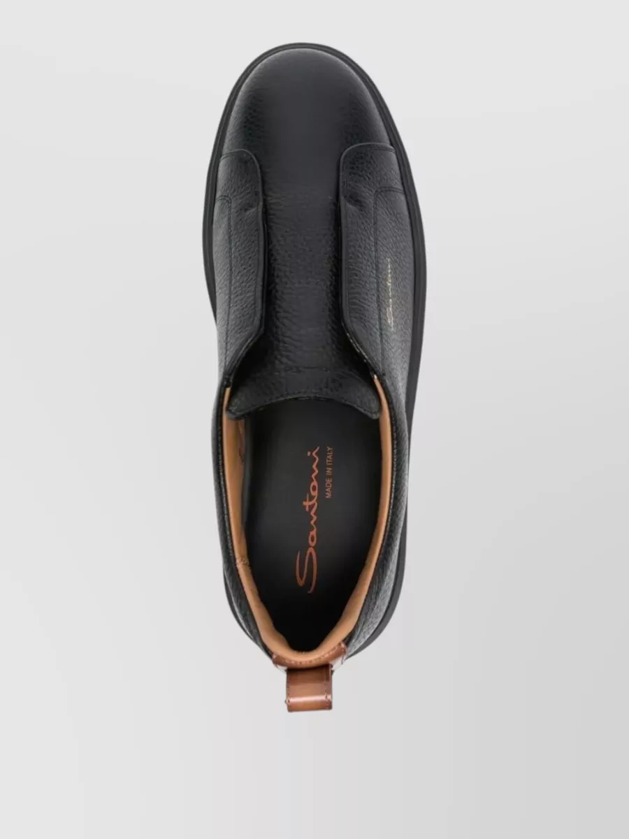 Santoni Leather Slip-On Sneakers