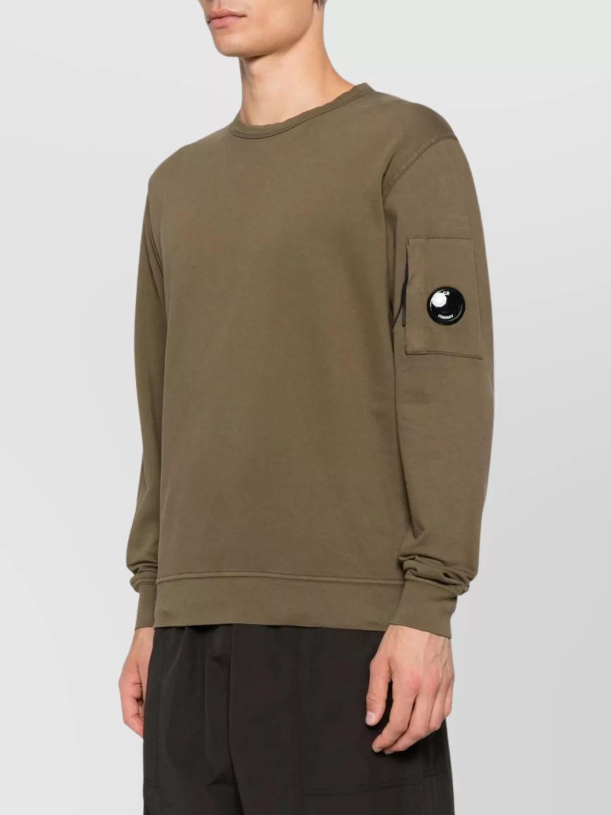 C.p. Company Fleece Crewneck Sweatshirt Arm Pocket